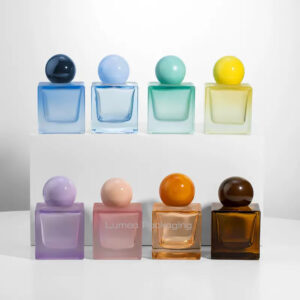 50ml/100ml Square Frosted Perfume Glass Bottle With Color Gradient