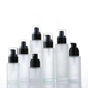 30ml/50ml/100ml Frosted Lotion Glass Bottle With Black Pump