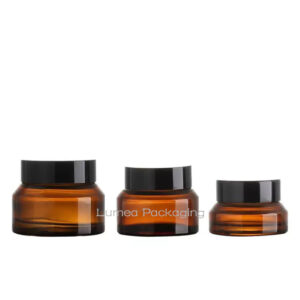 15g/30g/50g Brown Glass Cream Jar With Balck Cap