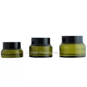 15g/30g/50g Green Glass Cream Jar With Black Cap