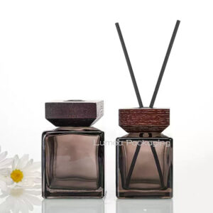 200ml/150ml/100ml High Quality Brown Diffuser Glass Bottle With Wooden Cap