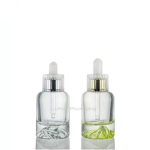 30ml Luxury Gold/Silver Volcano Base Glass Bottle With Dropper