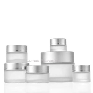 15g/20g/30g/60g/100g Frosted Cream Jar With Shiny Silver Cap