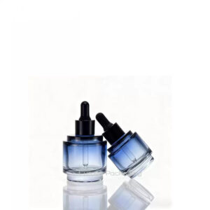 30ml Custom Logo Blue Glass Bottle With Dropper