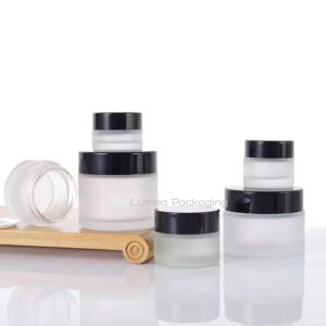 15g/20g/30g/60g/100g Frosted Cream Jar With Black Cap