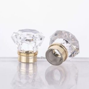 Acrylic Diamond Cap For Perfume Glass Bottle With Gold/Silver Colors