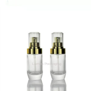 30ml Foundation Glass Bottle With Gold Pump/Plastic Cap