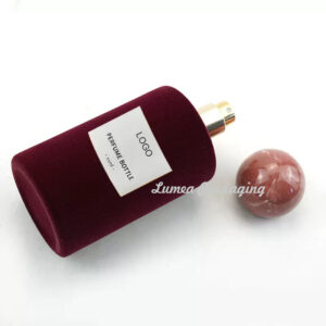 100ml Flocked Coating Perfume Glass Bottle With Ceramic Cap/Custom Logo